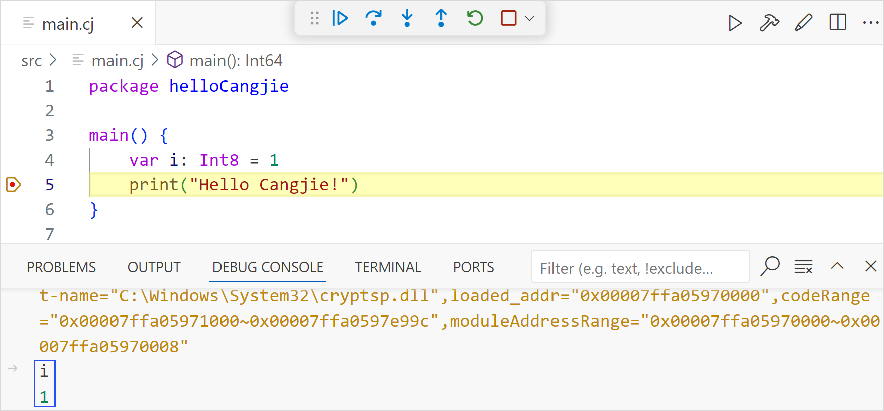 debugconsoleVariable